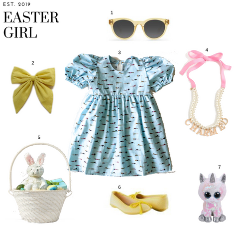 worthy threads easter outfit with blue puff sleeve dress for girls