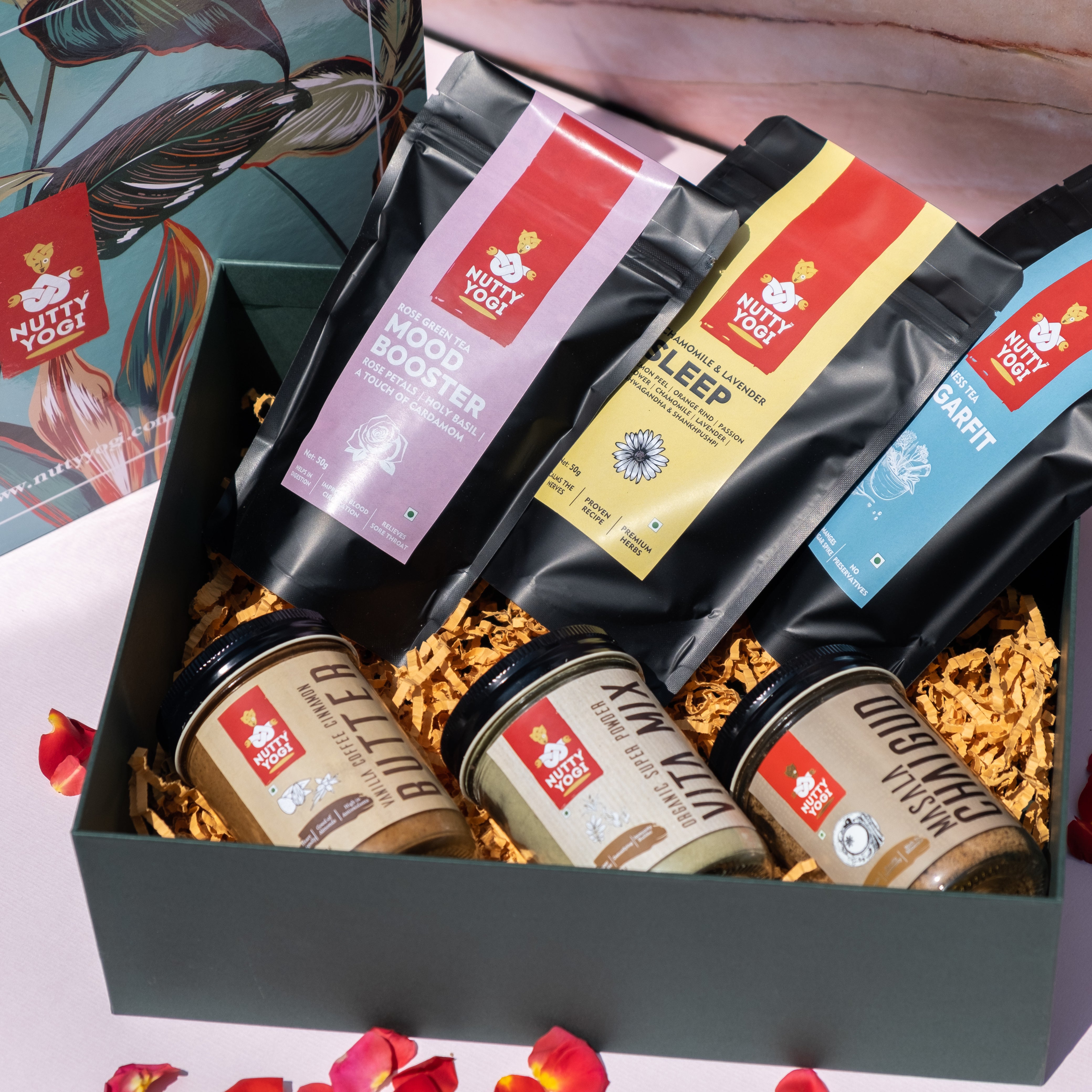 Nutty Yogi Exotic Wellness Tea Box; Gift hamper - Festival Gift Pack f