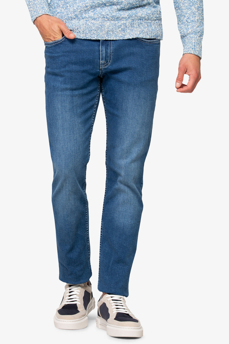 Light blue lightweight-denim 5-pocket jeans - Dan John