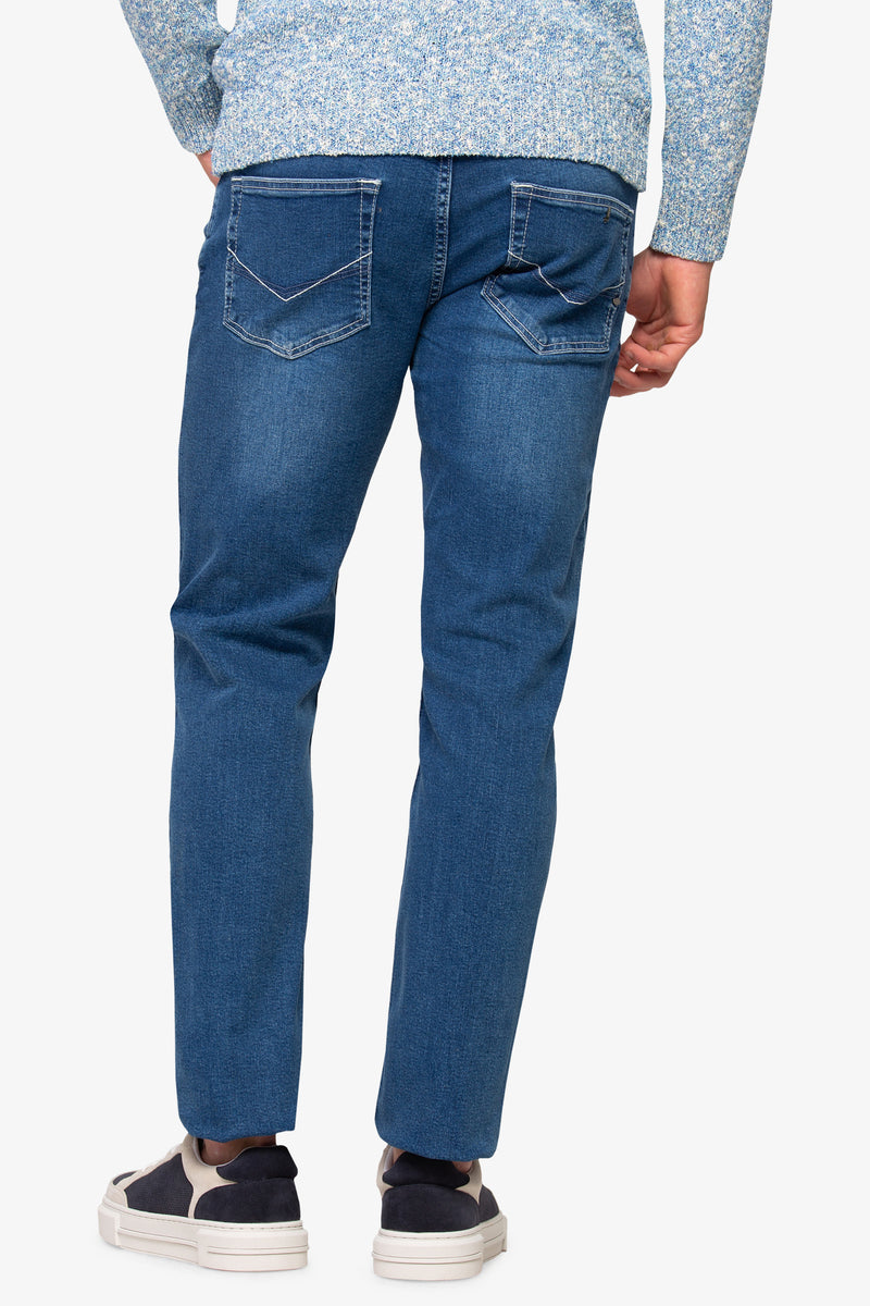 Light blue lightweight-denim 5-pocket jeans - Dan John