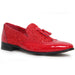 Patent Shimmer Tassel Loafers - Antonio (Red).