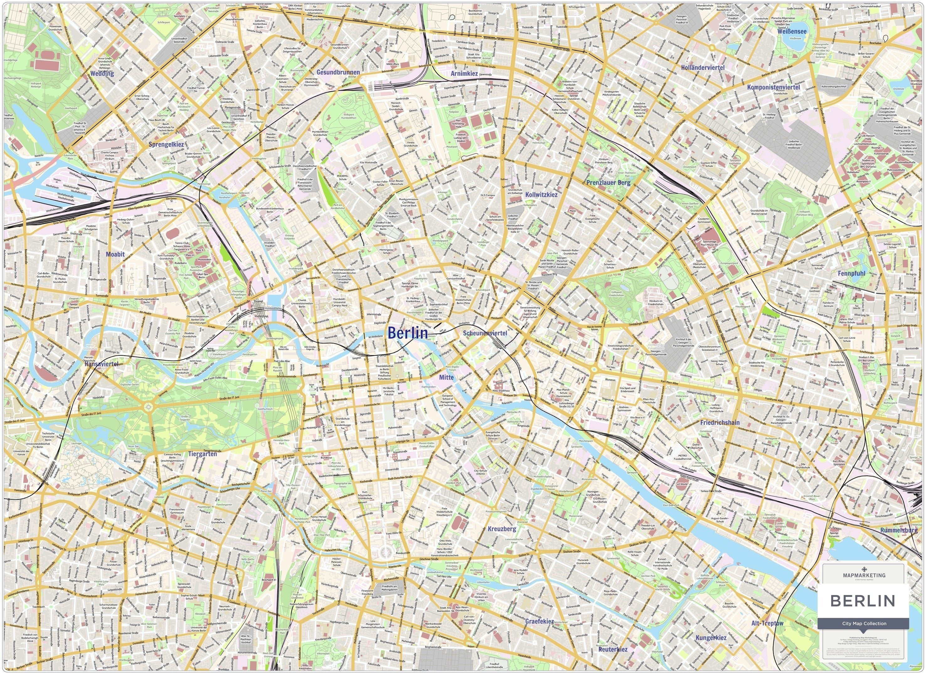 Berlin Wall Map Laminated
