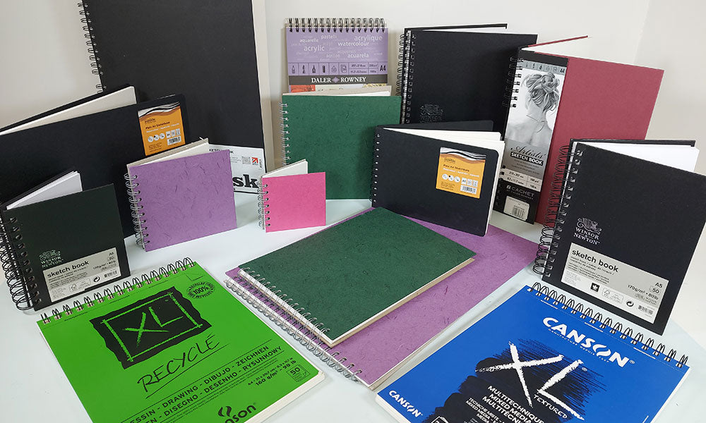 A5 Spiral-bound Sketchbook black Eco-friendly, 100% Recycled Paper & Board,  Wire-bound, Vegan-friendly, Made in the UK. 