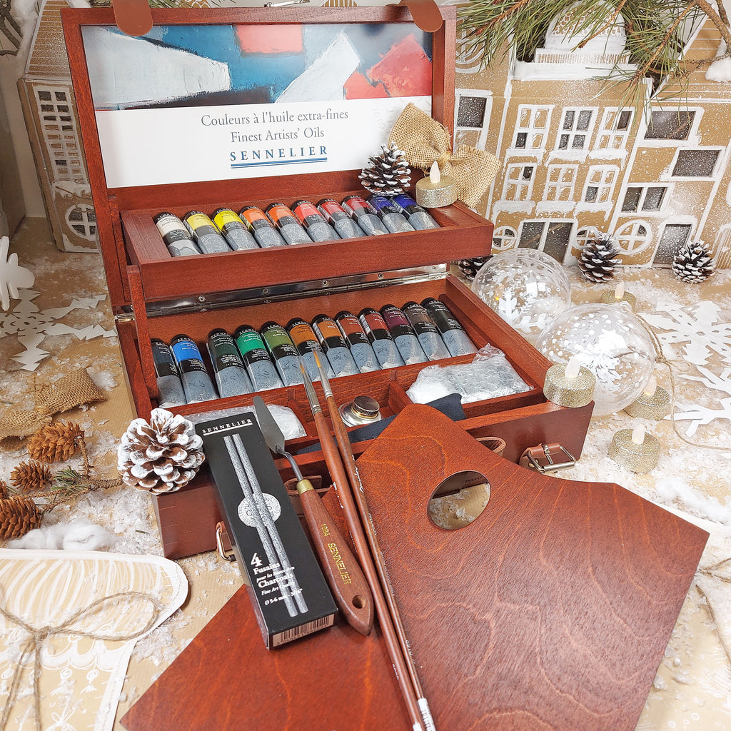 Creative Mark Deluxe Table Easel and Sketch Box Walnut Finish