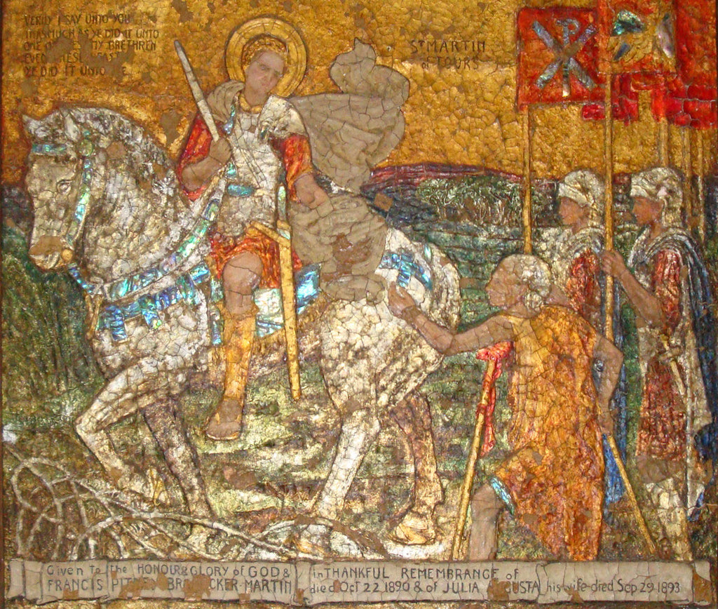Restored gesso panel representing St. Martin of Tours