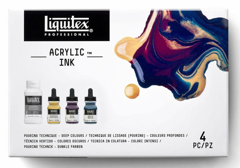 Liquitex Acrylic Ink Pouring Technique Deep Colours 4 Piece Set