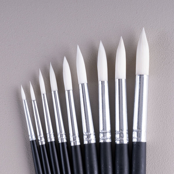 ARTdiscount School Brushes - Packs of 10 - Round