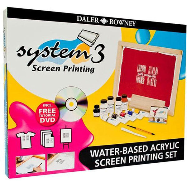 Marabu Screen Printing Kit Set - Screen Print Kit with Reusable Wooden  Frame 1 Screen Printing Squeegee and 3 x 100ml Ink - Silk Screen Printing  Kit for Beginners