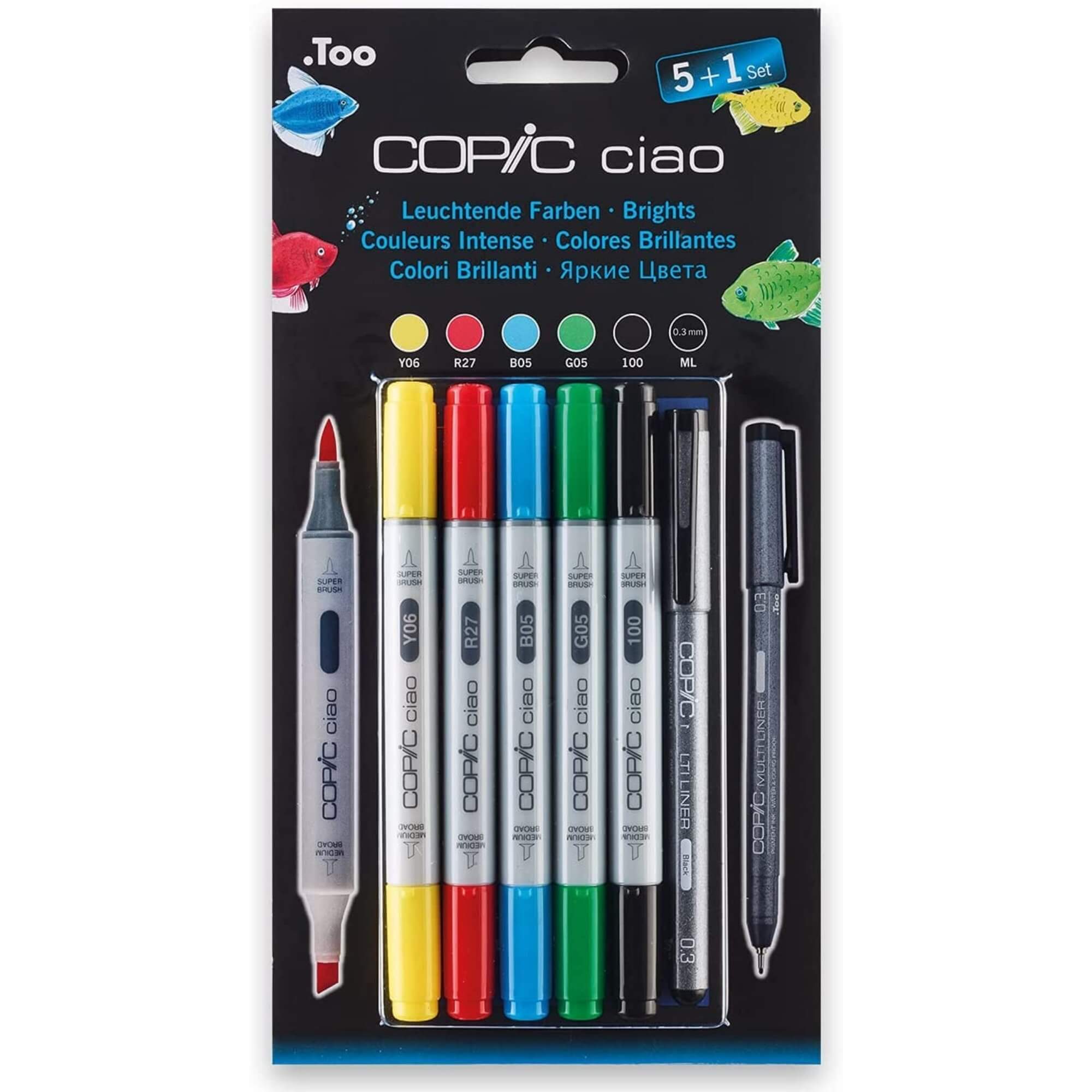 COPIC Ciao Marker 5+1 Brights Set