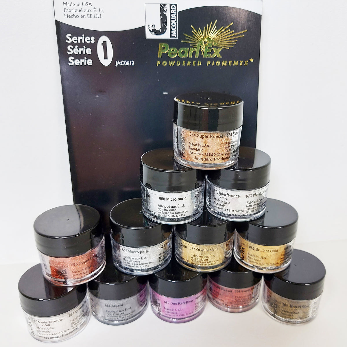 Pearl Ex Powdered Pigments by Jacquard 24 Color Set. Each Jar Approximately  3 gr