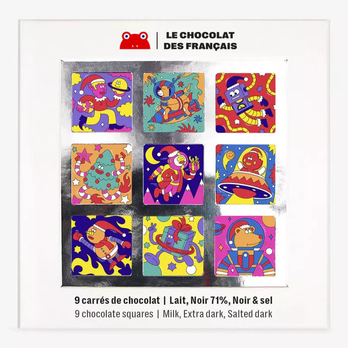 Box of 9 Chocolate Squares by Le Chocolat Des Francais