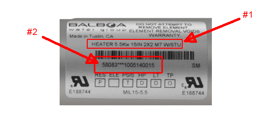 Balboa Heater Label