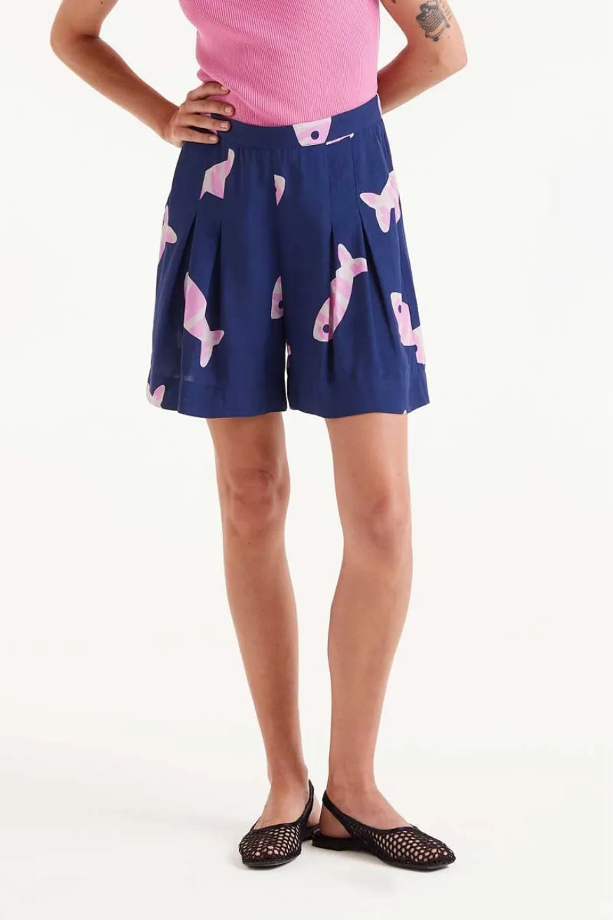 Compañia Fantastica Shorts Mujer Estampado Peces