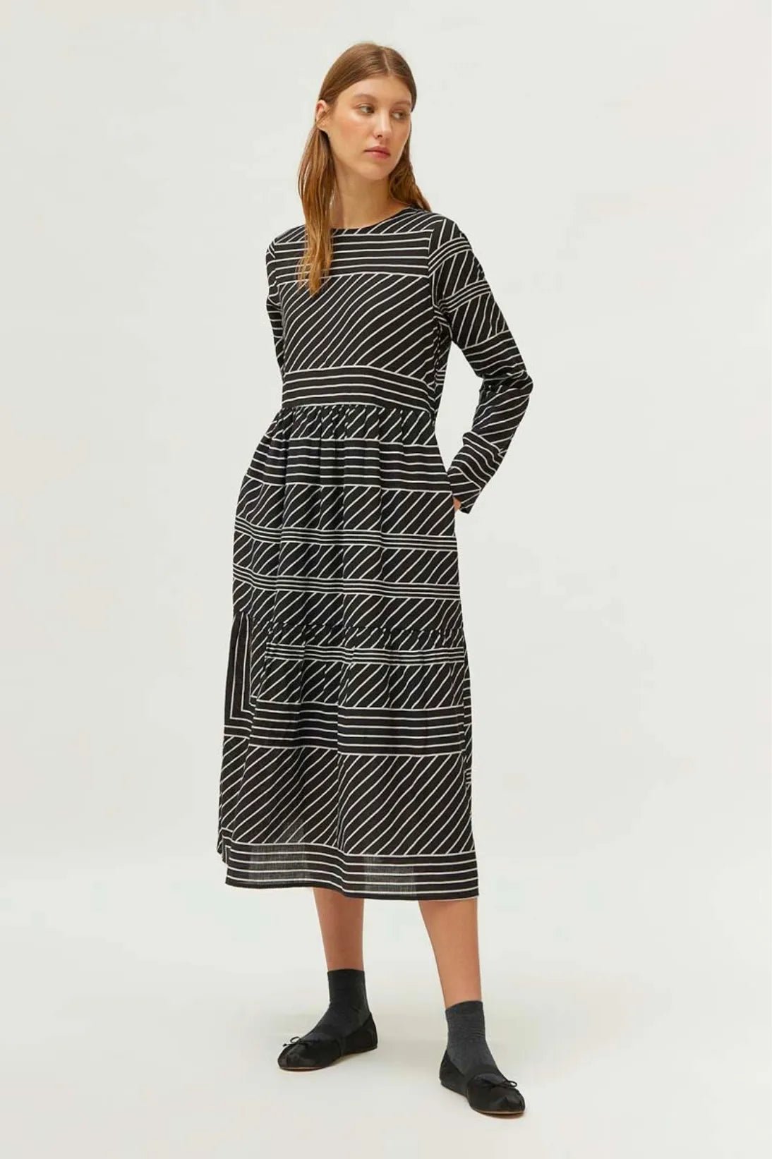 Compañia Fantastica Vestido Rayas Negro