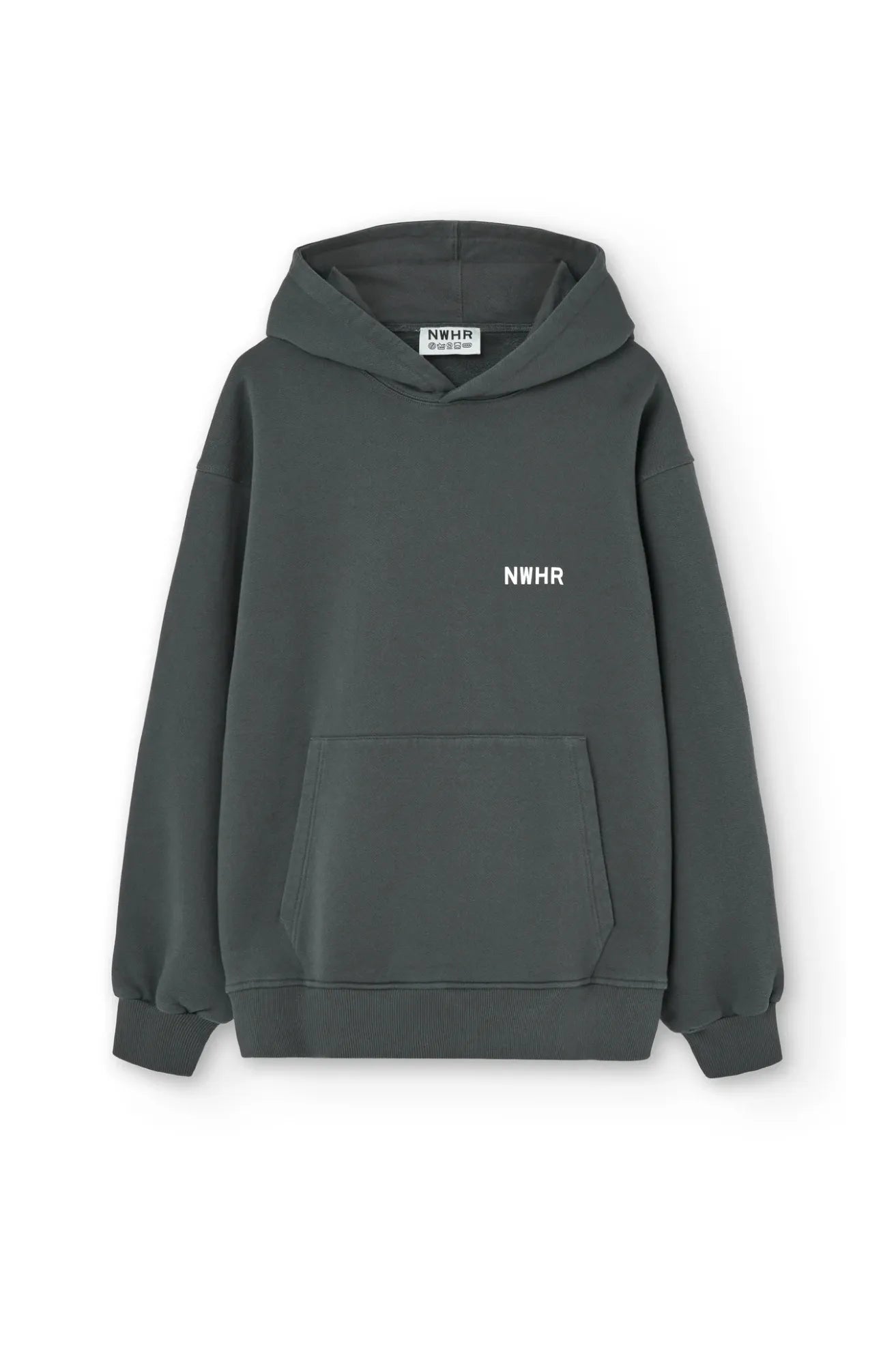 NWHR Sudadera Hombre Capucha Negro Lavado