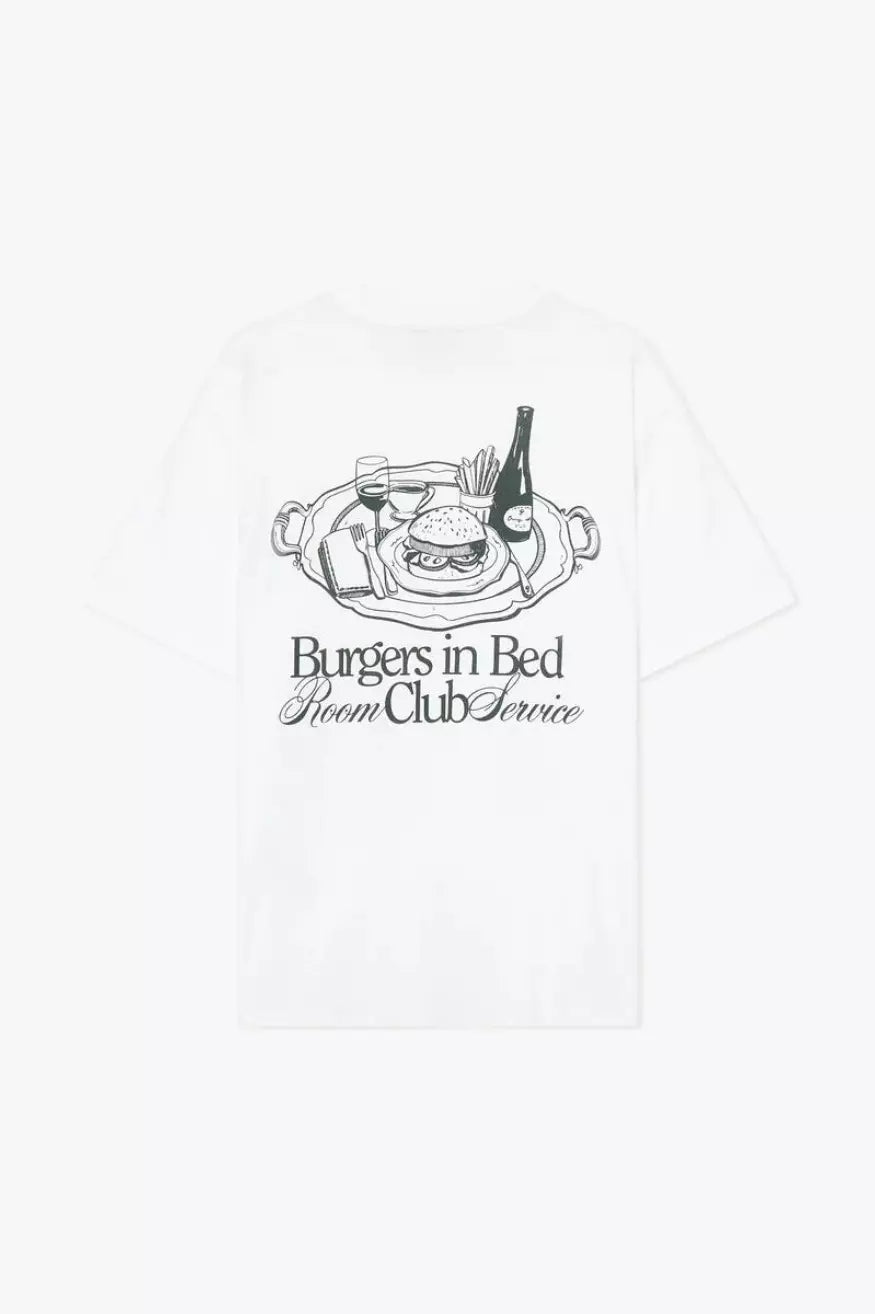 Pompeii Camiseta Hombre Burgers In Bed Blanca