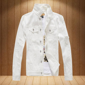 mens white denim shirt long sleeve