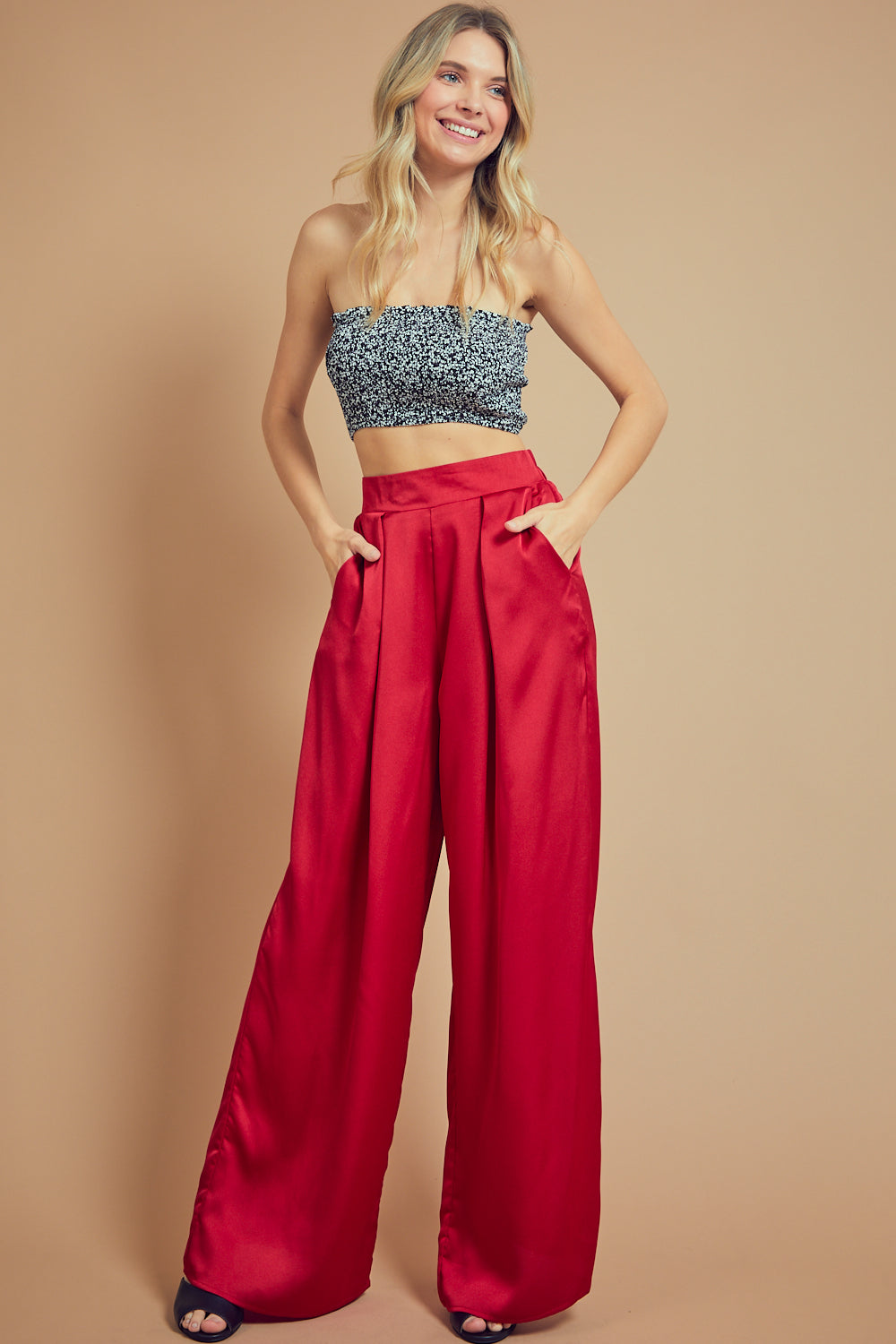 ACE OF SPADE - WIDE LEG SATIN PANTS