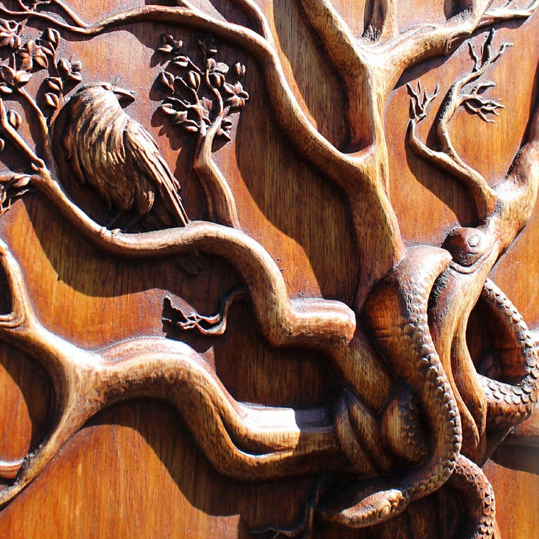 Carved Wood Yggdrasil Norse Mythology World Tree Wall Hanging Sons Of Vikings