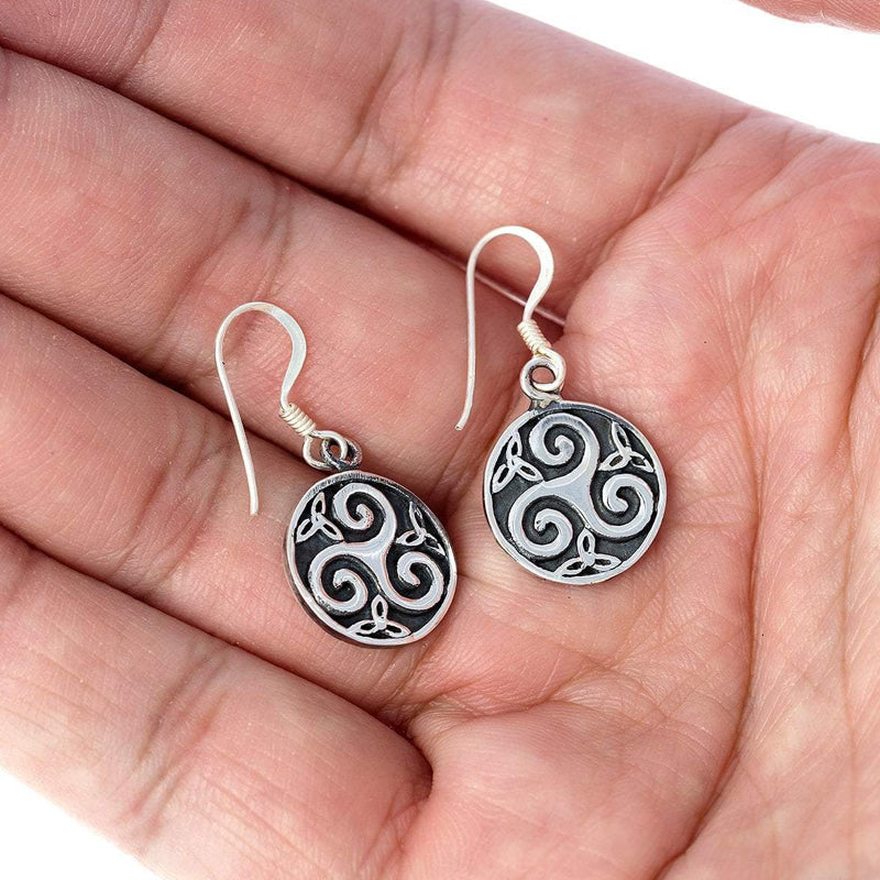 Triskele Earrings - Sterling Silver | Celtic Triskelion Earrings – Sons ...