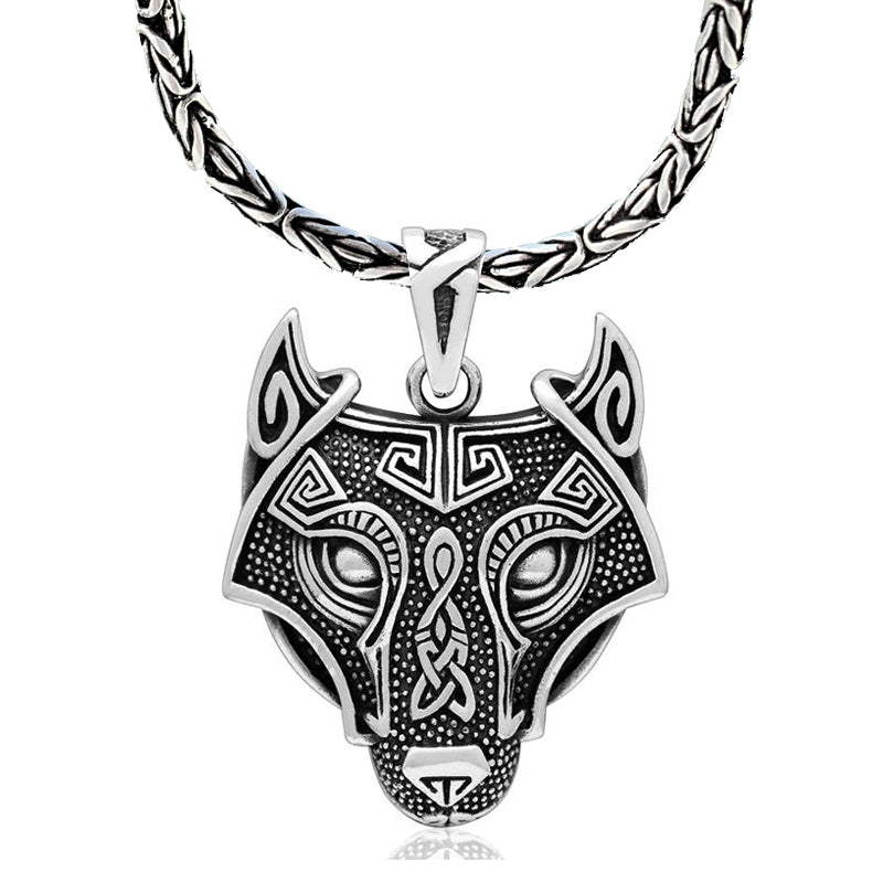 Viking Wolf Head in Sterling Silver | Fenrir the Norse Wolf – Sons of ...