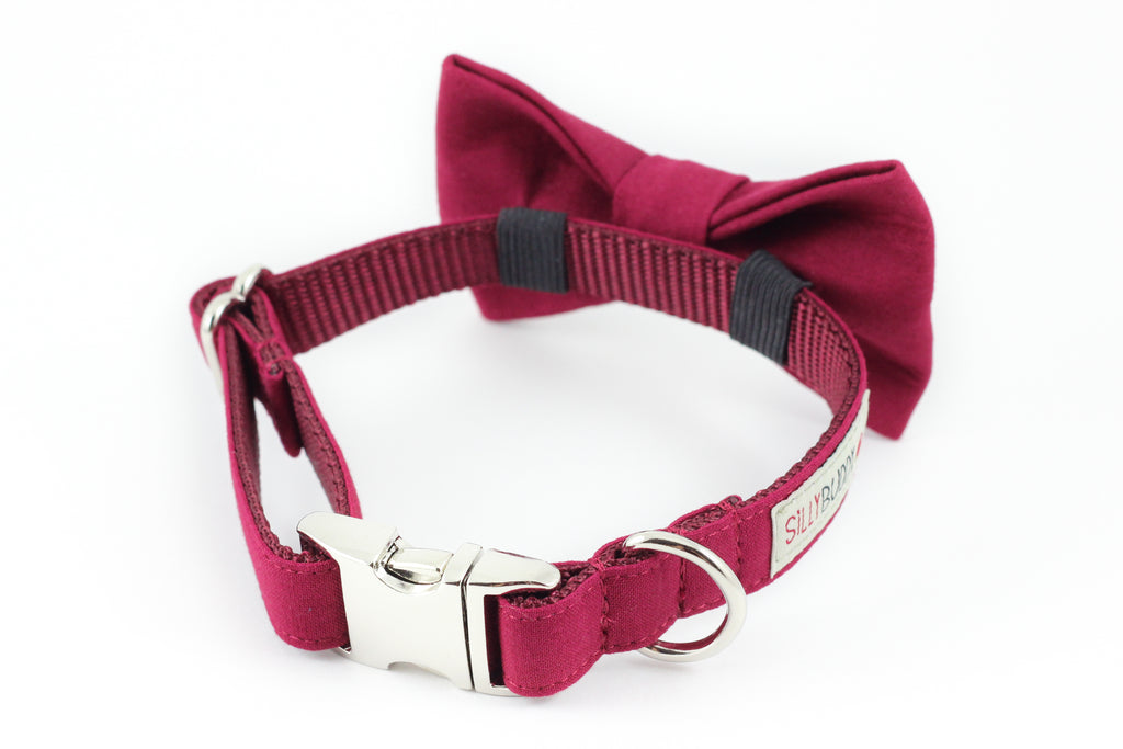 burgundy dog bow tie