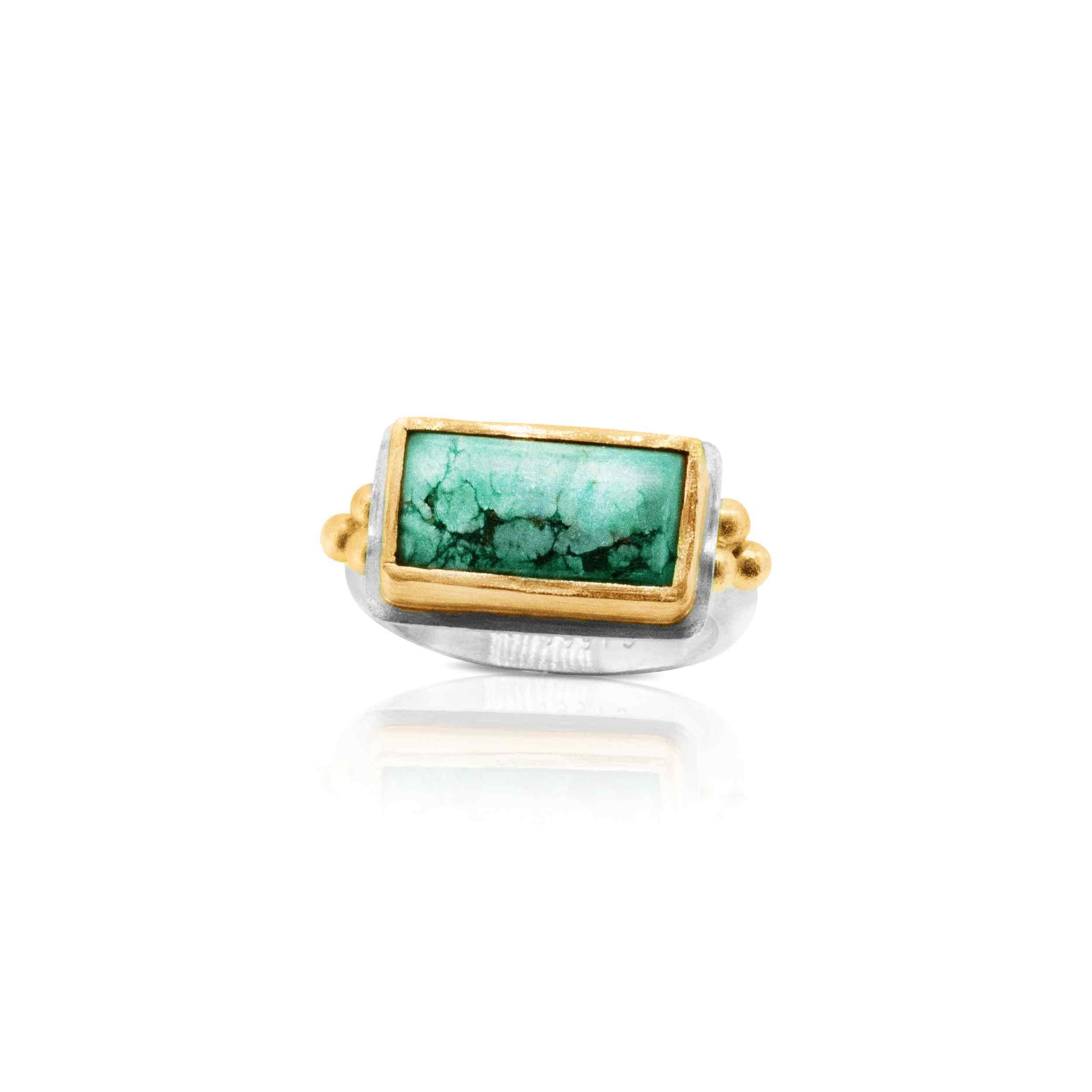 Buy New Mexico Sky - Turquoise Ring with Granulation at Nancy Troske ...