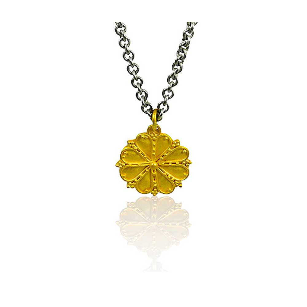 Buy Greek Rosette Necklace in Granulated 22K at Nancy Troske Jewelry ...