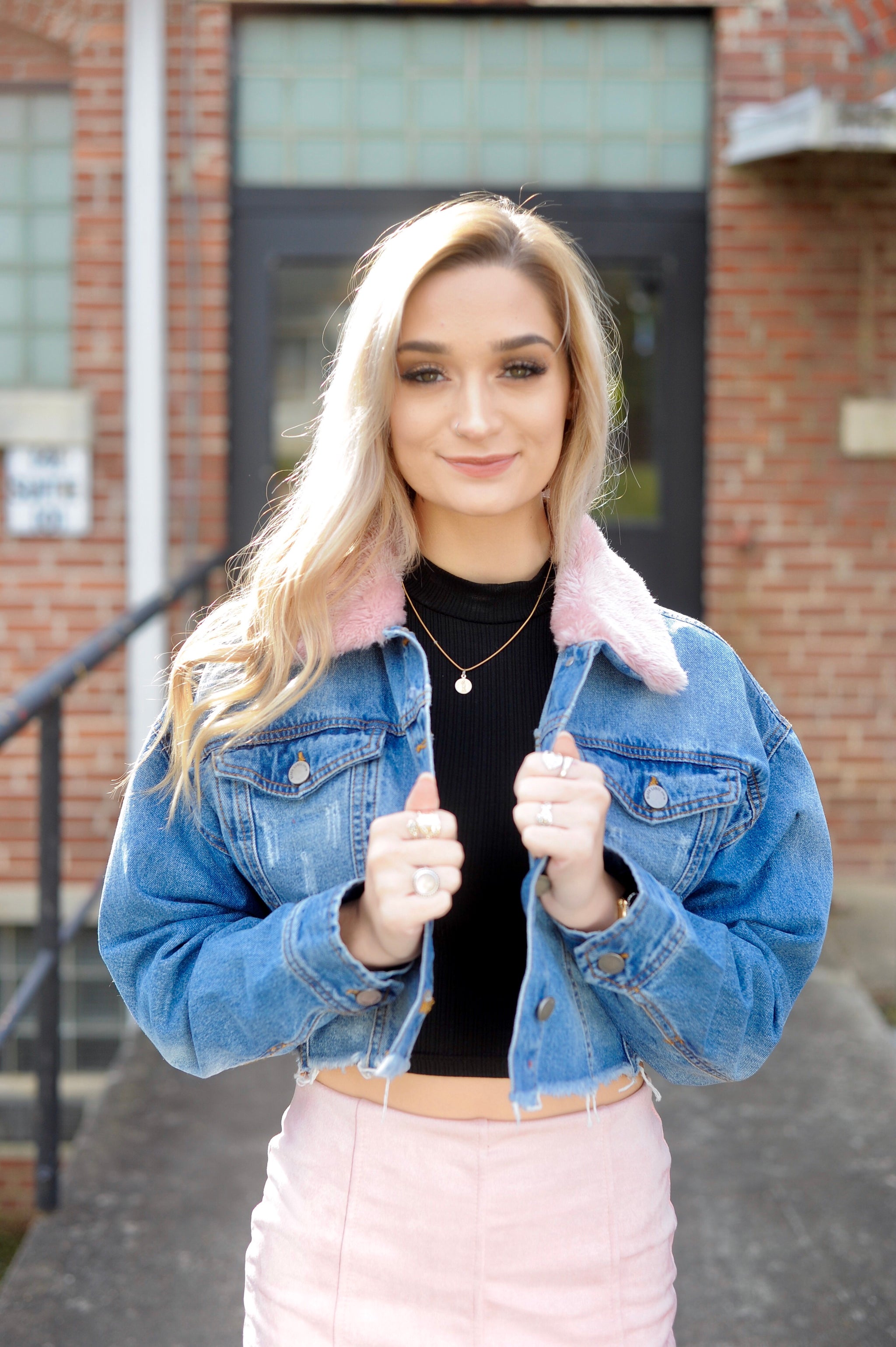 blush jean jacket