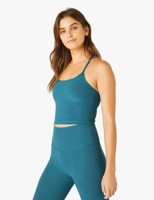 BEYOND YOGA SPACE DYE SLIM RACERBACK CROPPED TANK EDEN GREEN HEATHER –  Bubble Lounge Boutique