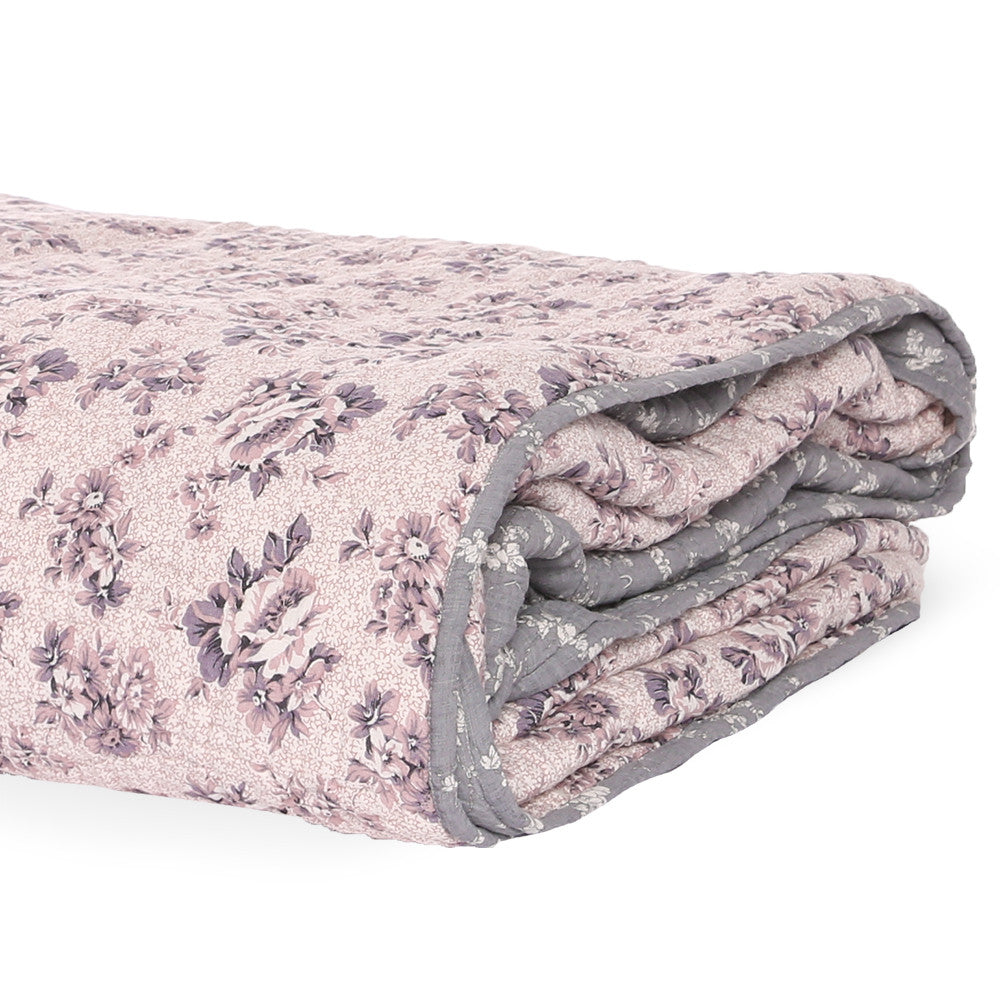 20% Off Valentina Floral Quilt - Grey/pink