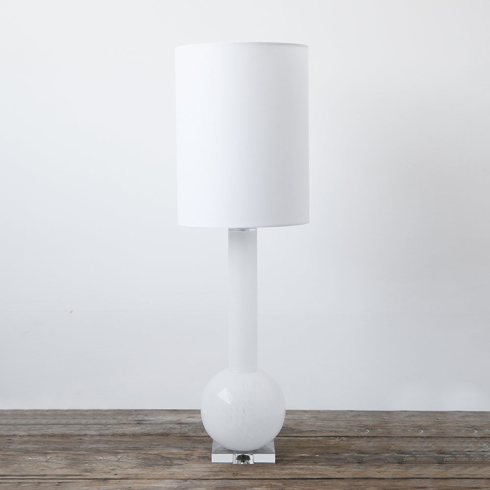 Duchess White Glass Lamp