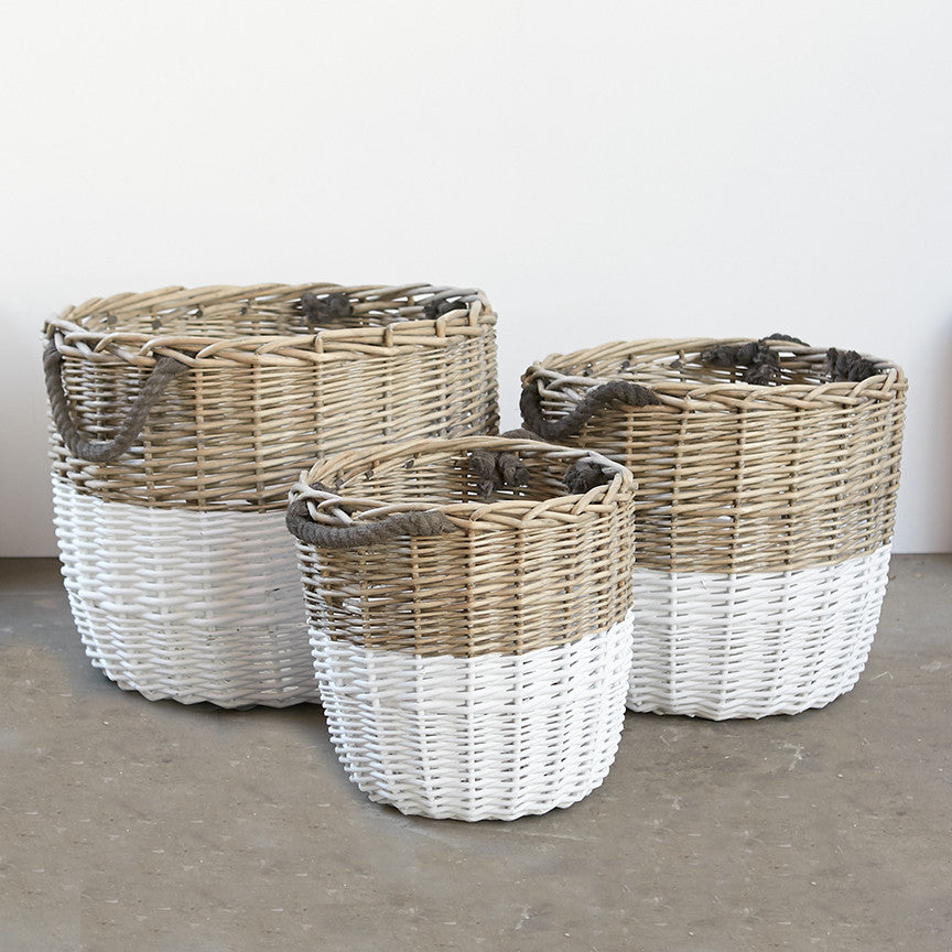 White Dipped Baskets