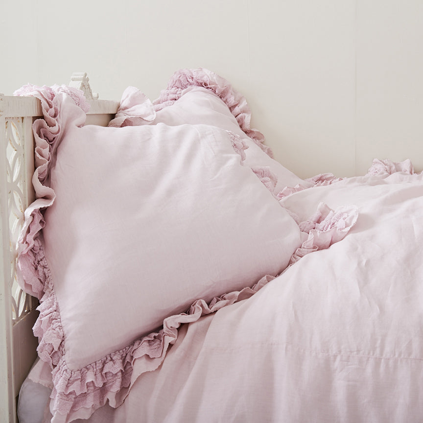 Shay  Shabby Pink Roses with Ruffles Dollhouse Bedding
