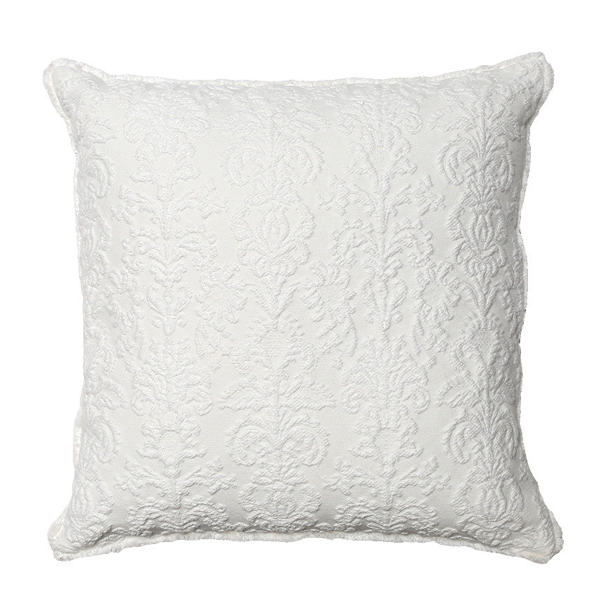 Damask Snow Ivory Pillow