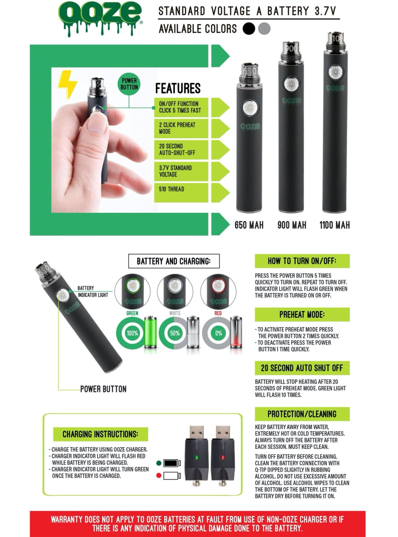 Ooze Battery | Vape Pen Batteries | SMOKEA® Products