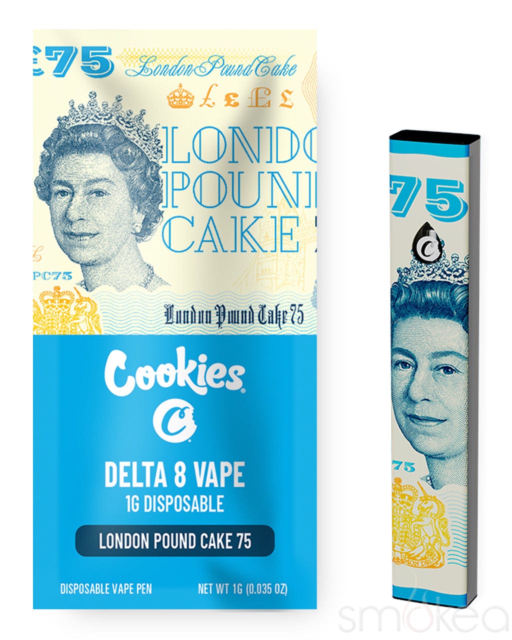 Cookies 1g Delta 8 Disposable Vape London Pound Cake 75 Smokea® 