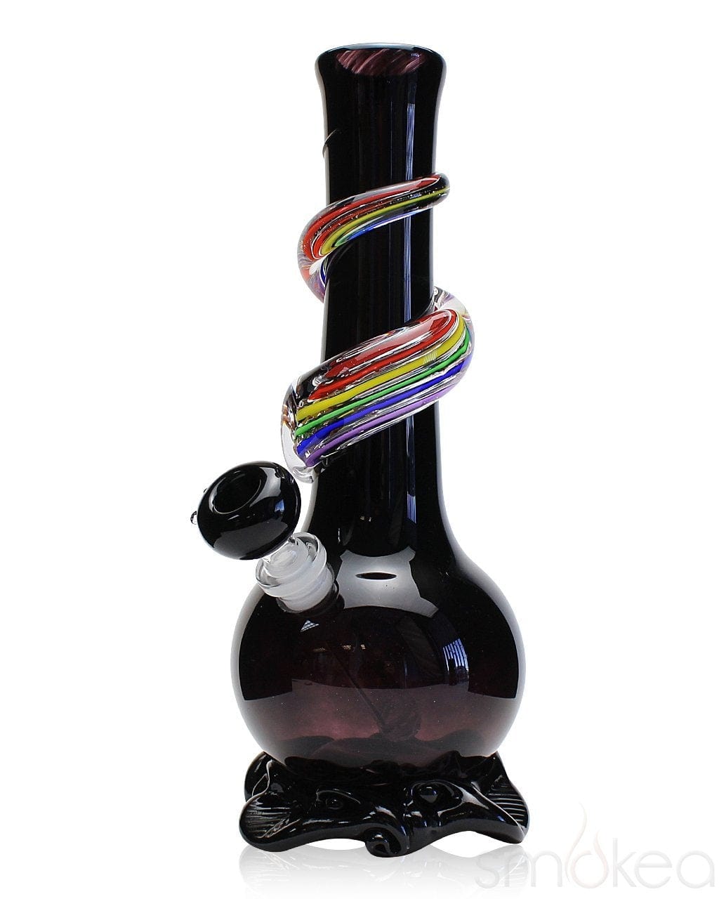 Noble Glass Small Rainbow Wrapped Soft Glass Bong– SMOKEA®