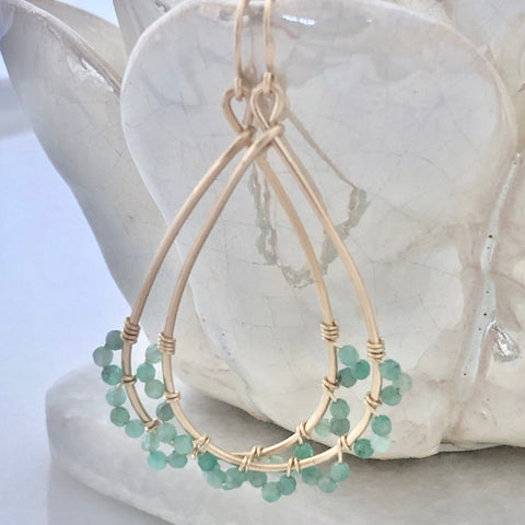 Jasmine Hoop Earrings in Emerald
