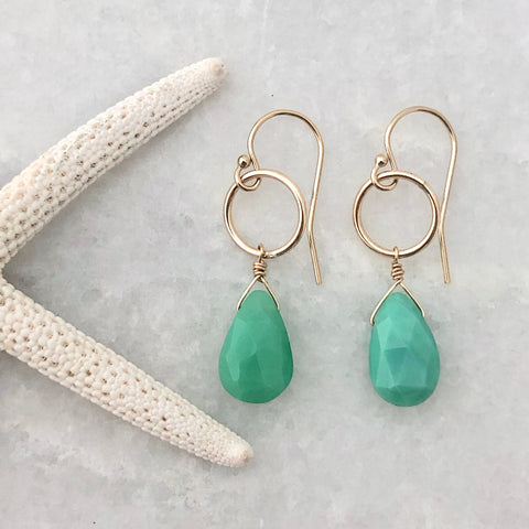 Chrysoprase drop earrings