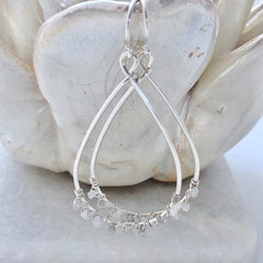 Raw White Diamond Hoops