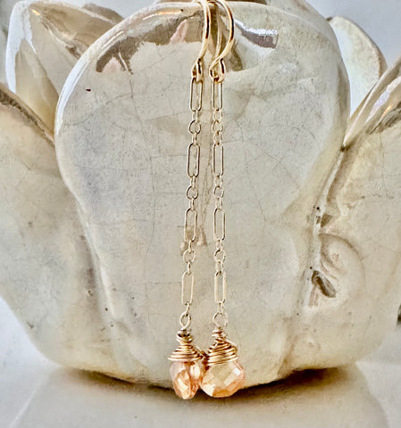 champagne zircon earrings