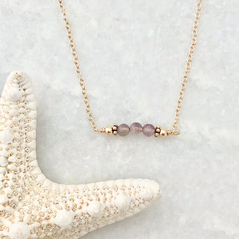 Bahama Birthstone Bar Necklace in amethyst