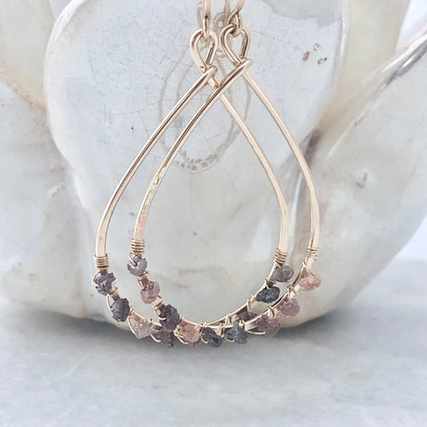 Chocolate Diamond Hoop Earrings