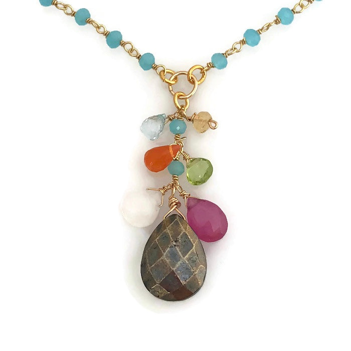 Archipelago Abundance Necklace - aqua chalcedony – Sabina Furst Designs