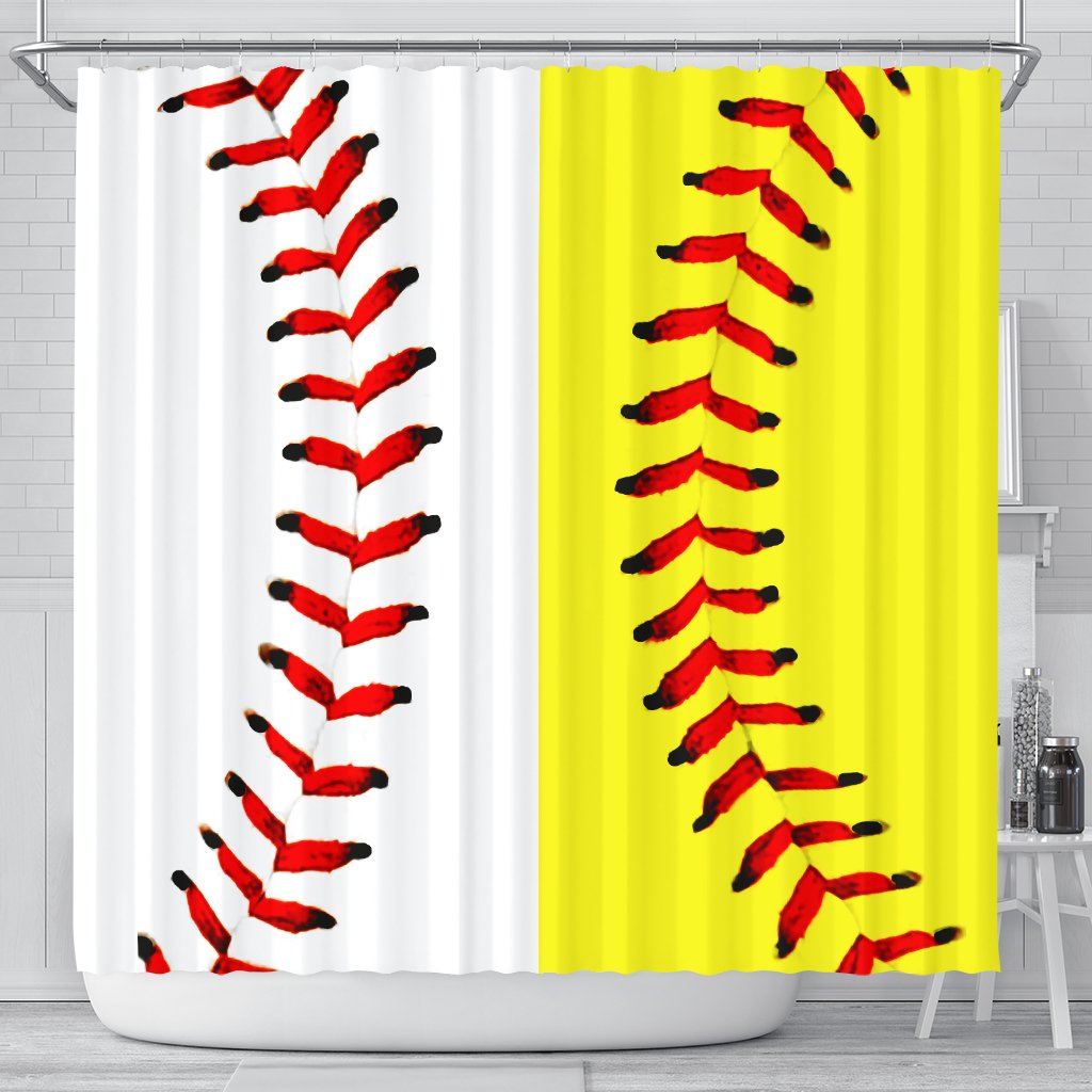 Baseball Softball Premium Shower Curtain Sports Locker Hq