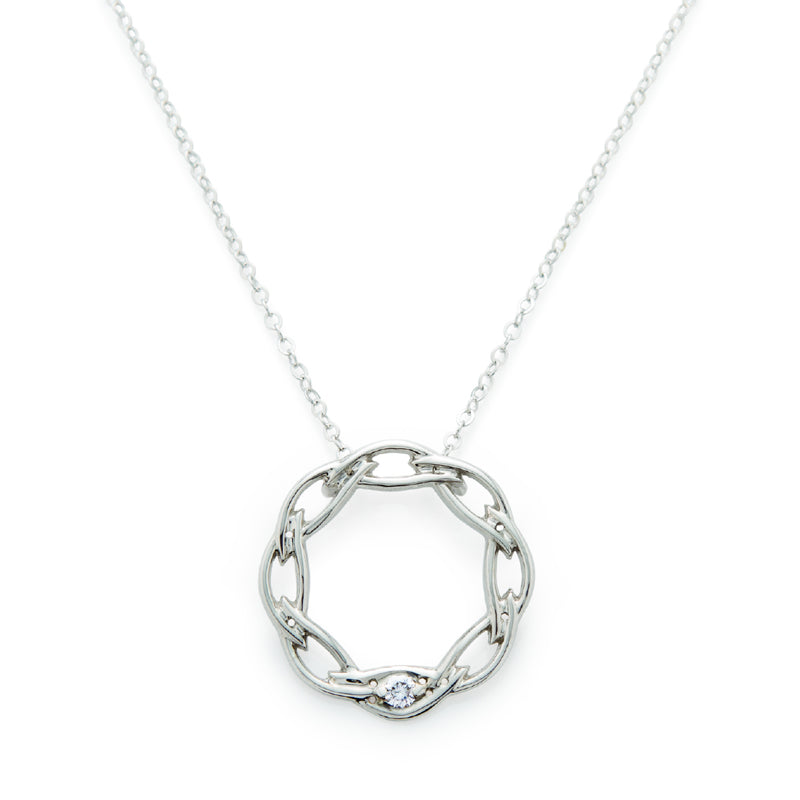 Sterling Silver Mother's Pendant set with a Diamond