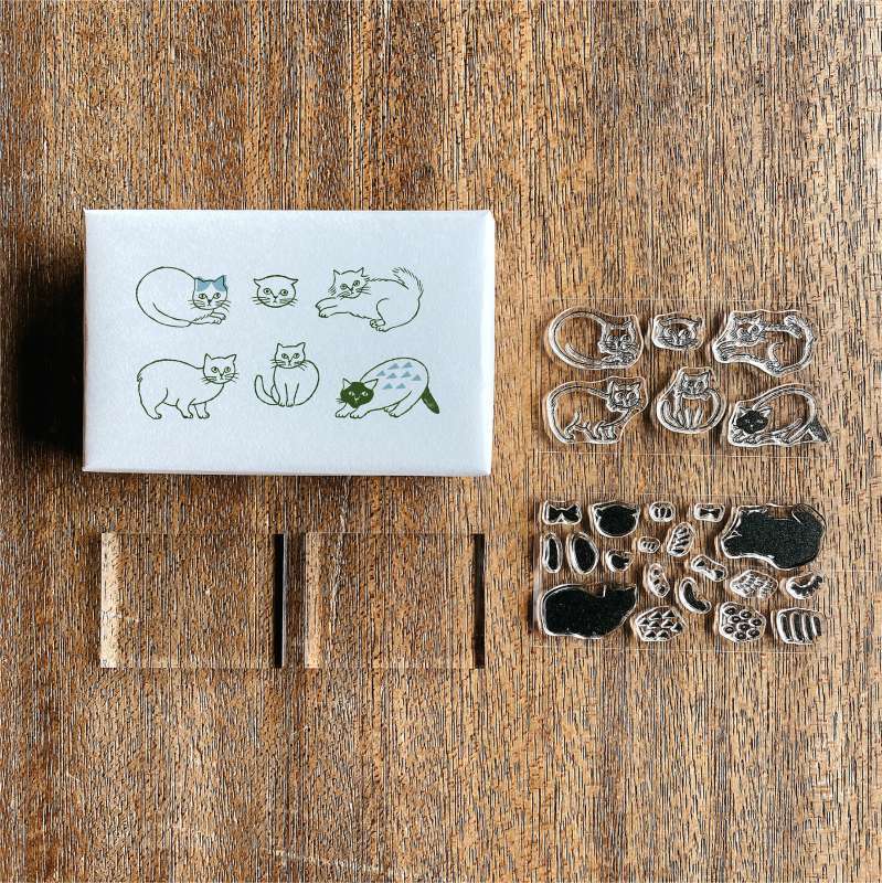 Nombre - Matsuo Miyuki x mizushima JIZAI Clear Stamp set / Cats [STJ-N-SN]