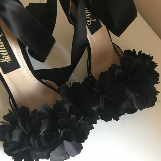 black ribbon heels
