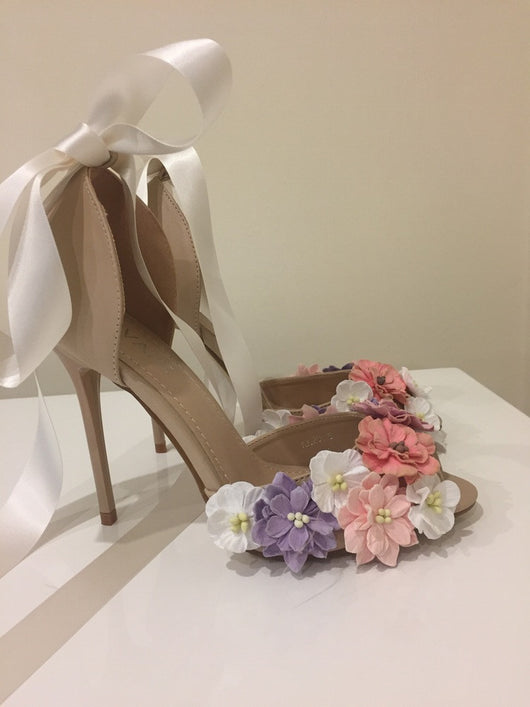 pastel floral heels